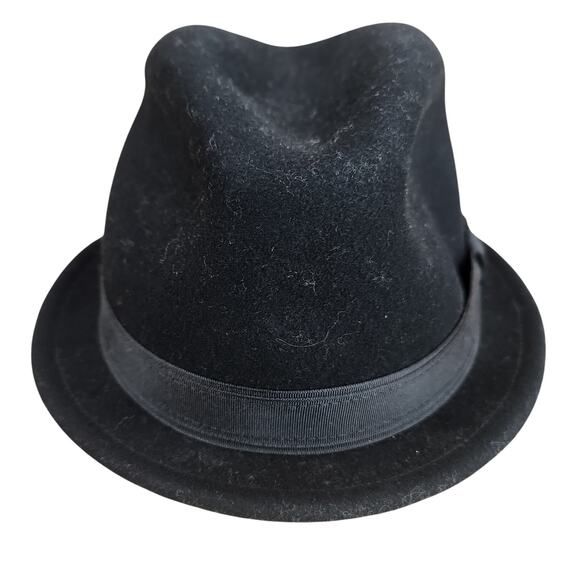 Rag & Bone Cuban Style Wool Fedora Hat WMNS SZ SM Black/Black Grosgrain Ribbon - Picture 1 of 11